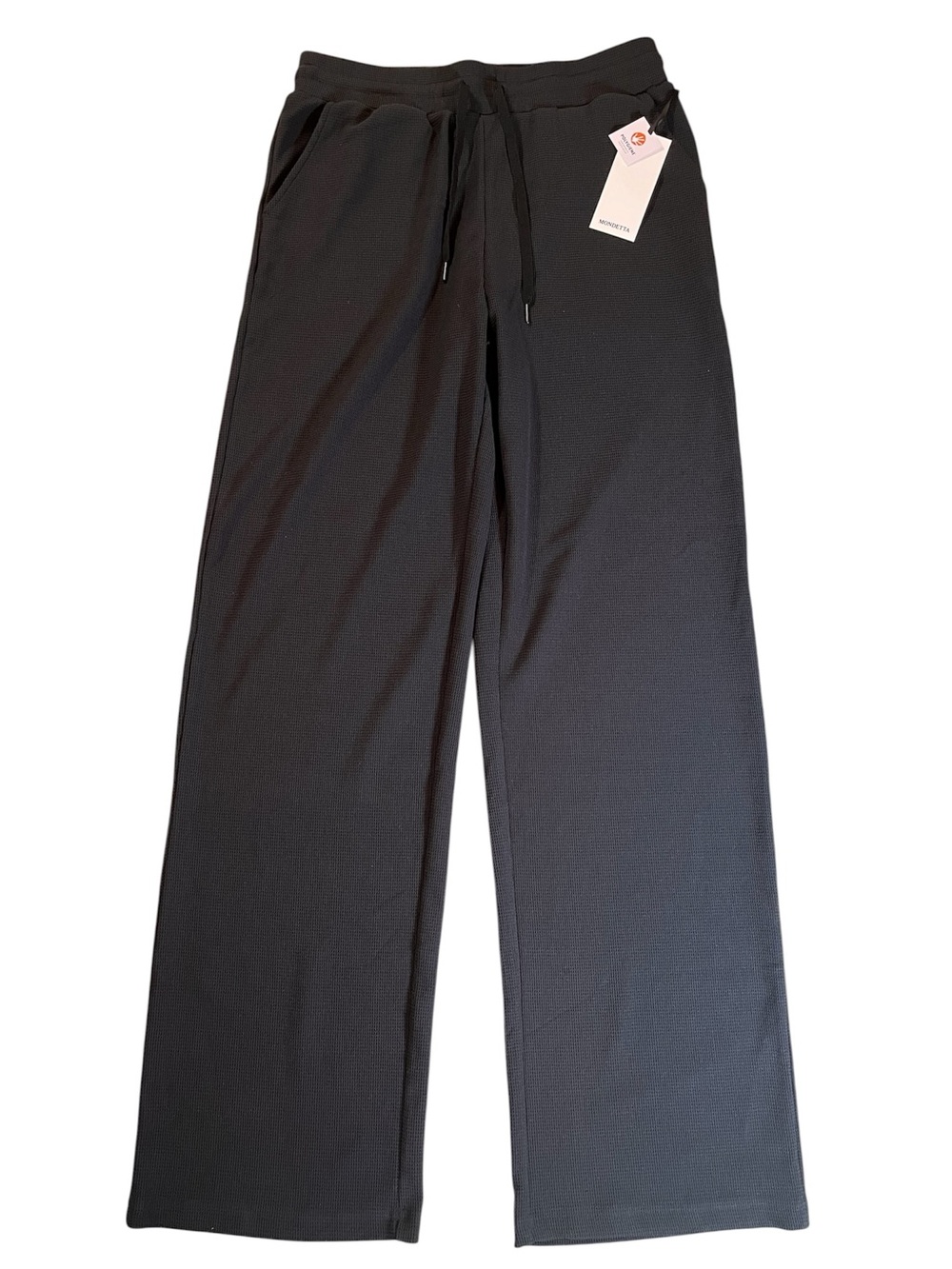New Mondetta Black Waffle-Knit Drawstring Pants. Casual.
Medium